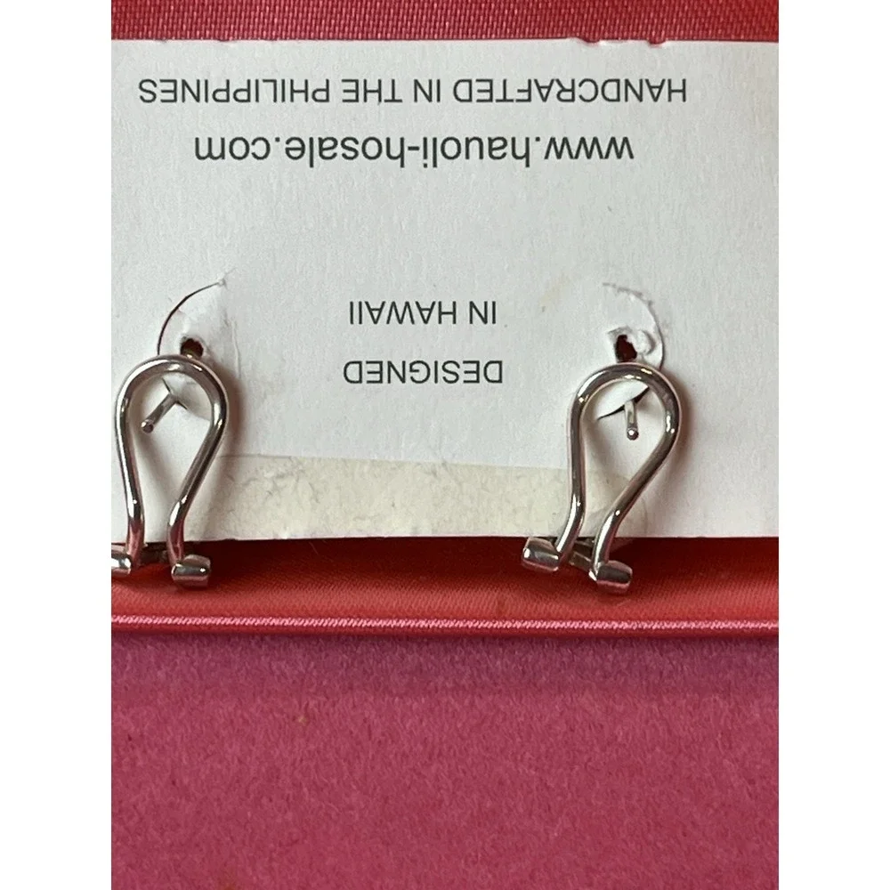 Sterling Silver 925 Pink Marble Stone Earrings